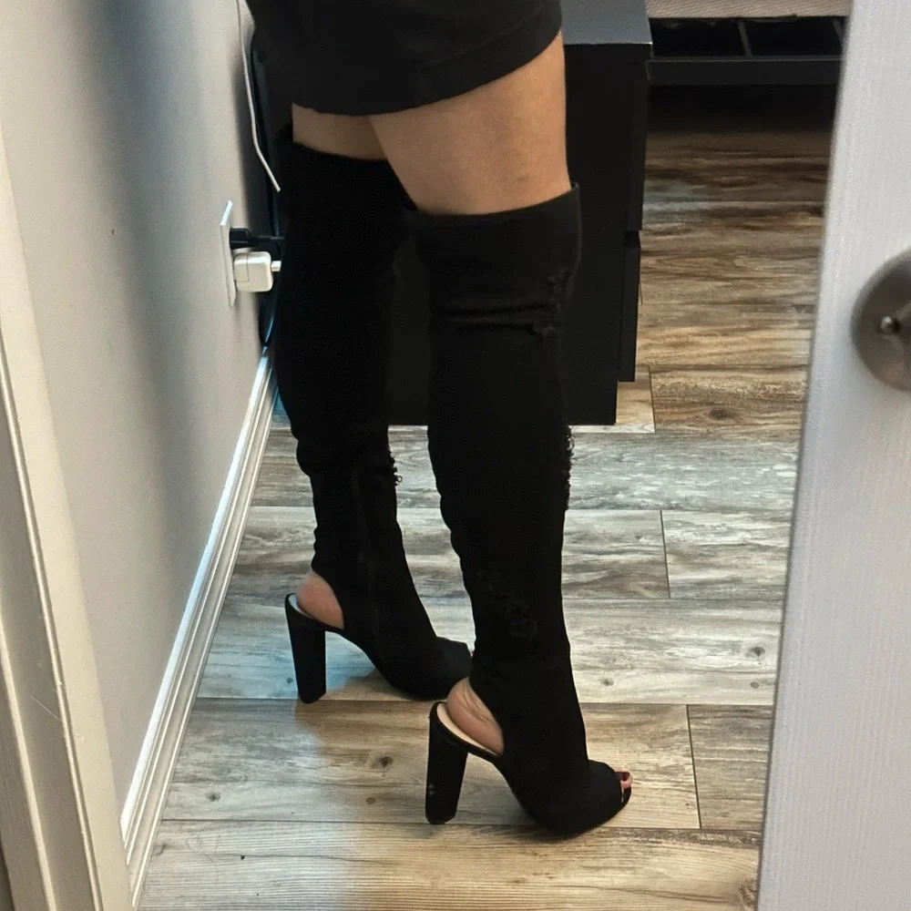 Steve Madden Black Over-the-Knee Boots - Picture 3 of 4